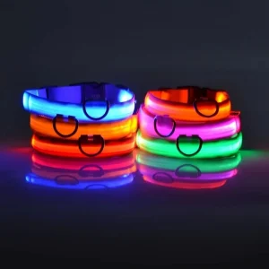 LED Luminous Collar Adjustable Glowing Dog Collar USB Rechargea Flashing Anti-Lost/Avoid Car Accident Collar Dogs Pet Products