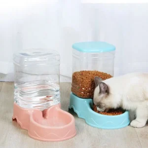 3.8L Automatic Pet Feeder Large Capacity Cat Dog Food Dispenser Water Fountain Drink Bowl For Dog Water Drinking Pet Supplies